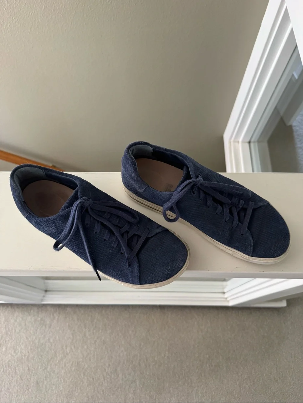 Women’s Birkenstock Leather Navy Casual Lace-Up Sneakers